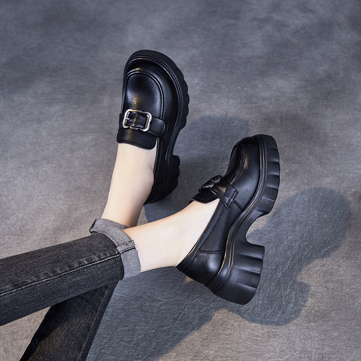 Dame Chunky Platform Slipper med dekorativt spænde detaljer Stilla