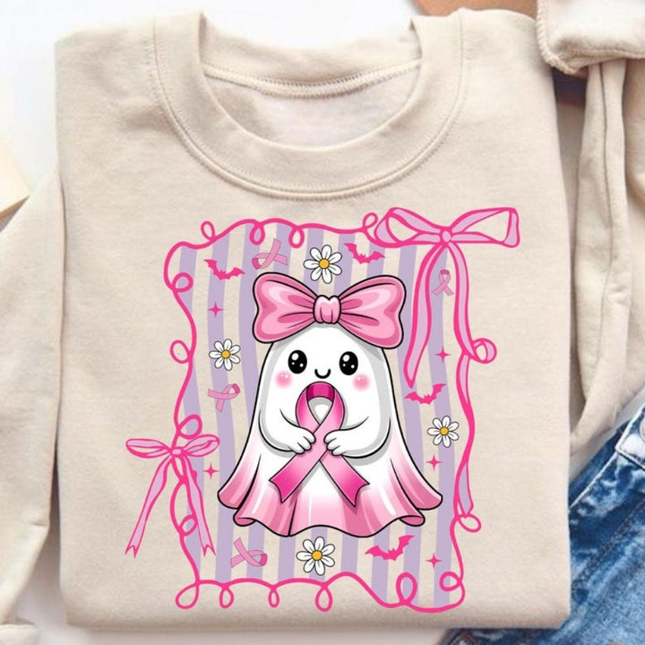 Kvinders sweatshirt med sødt spøgelsesmotiv og legende design Stilla