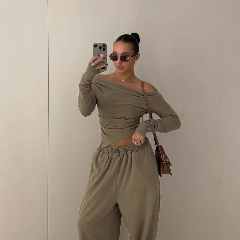 Dame Off-Shoulder Overdel med innovativt snit Stilla
