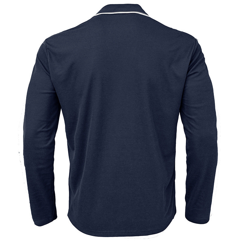 Herrer Langærmet Polo-Shirt med moderigtigt krave og kvalitets bomuldsblanding Stilla