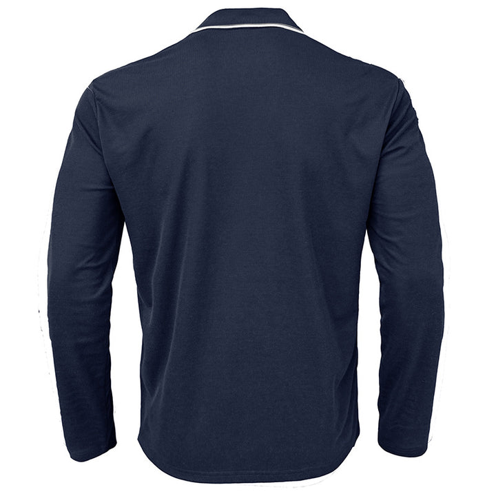 Herrer Langærmet Polo-Shirt med moderigtigt krave og kvalitets bomuldsblanding Stilla