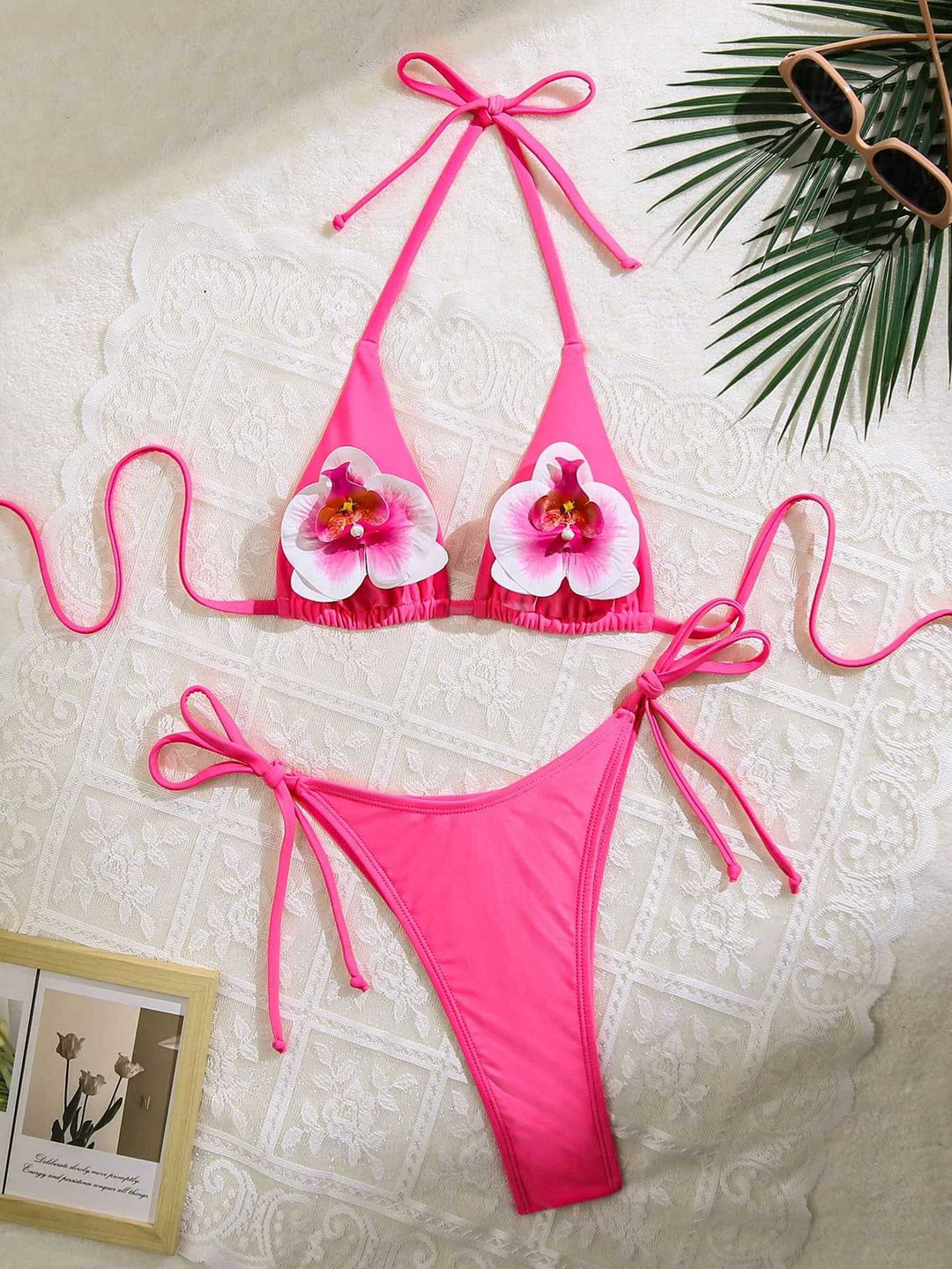 Dame Floral dekoreret Triangel-Bikini Skovae