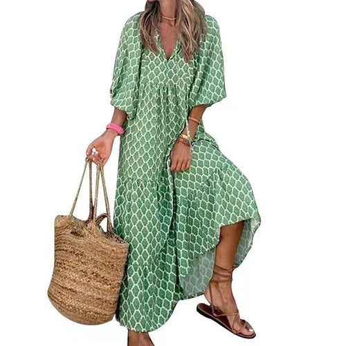 Kvinder Bohemian Trappel Maxi Kjole Stilla