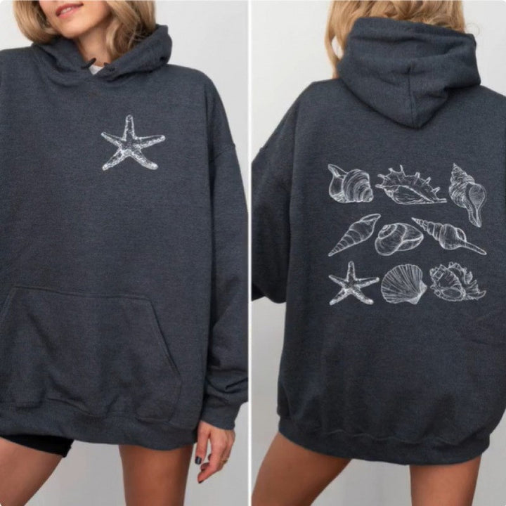 Kvinder Oversized Hoodie med Maritim Skalsdesign Skovae