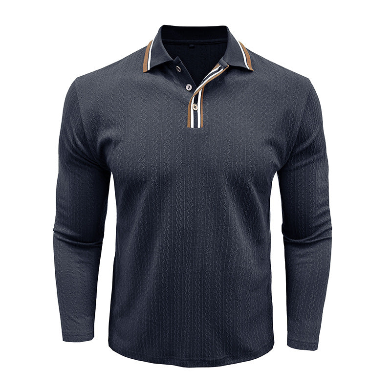 Herrer polo t-shirt med struktureret overflade og moderne krave Stilla