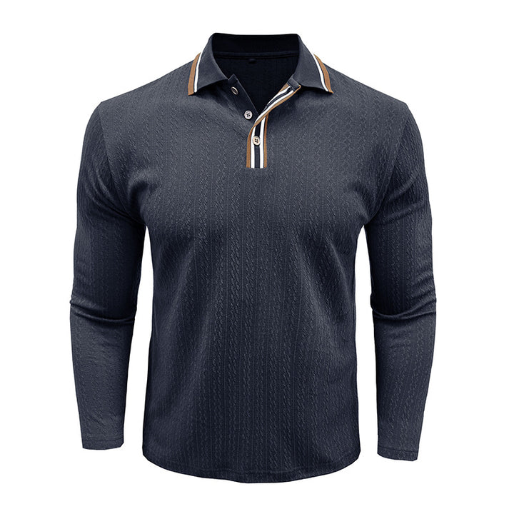Herrer polo t-shirt med struktureret overflade og moderne krave Stilla