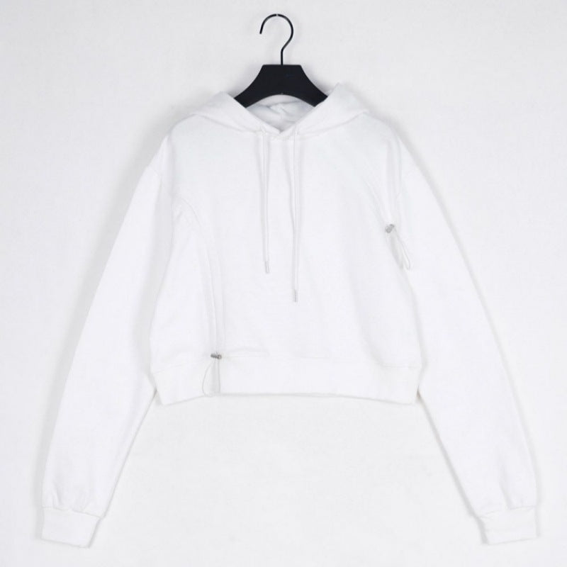 Kvinders cropped hoodie med justerbar snor Stilla