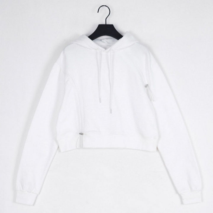 Kvinders cropped hoodie med justerbar snor Stilla