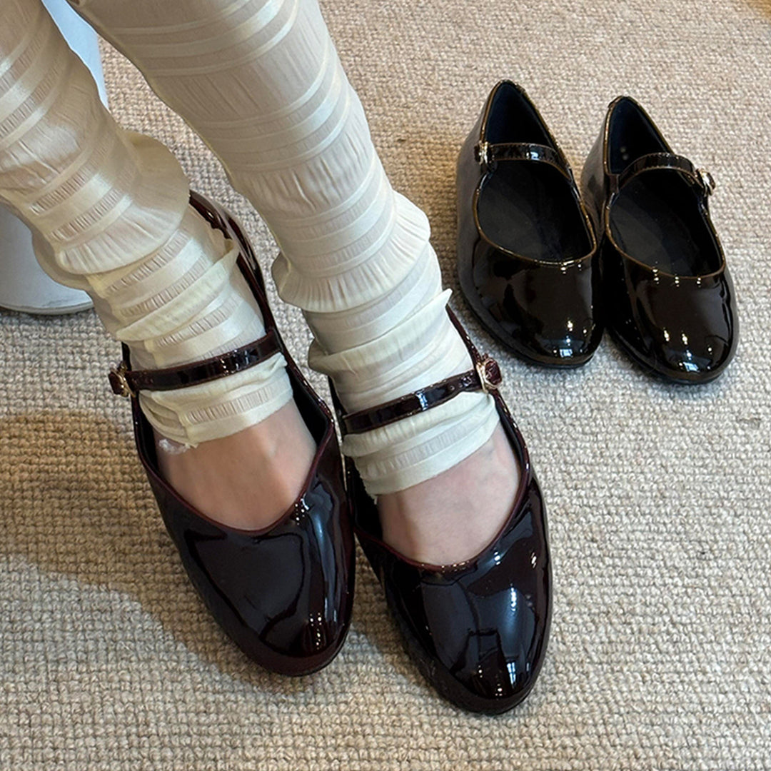 Damer laklæder Mary Jane ballerinas med justerbar rem Stilla
