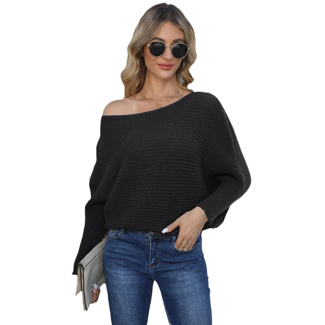 Dame afslappet strikpullover med off-shoulder design Stilla