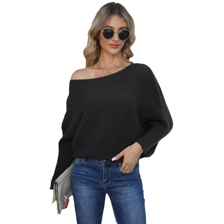 Dame afslappet strikpullover med off-shoulder design Stilla