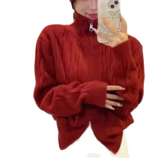 Dame Fashionable Chunky Strik Sweater med Høj Krave Stilla
