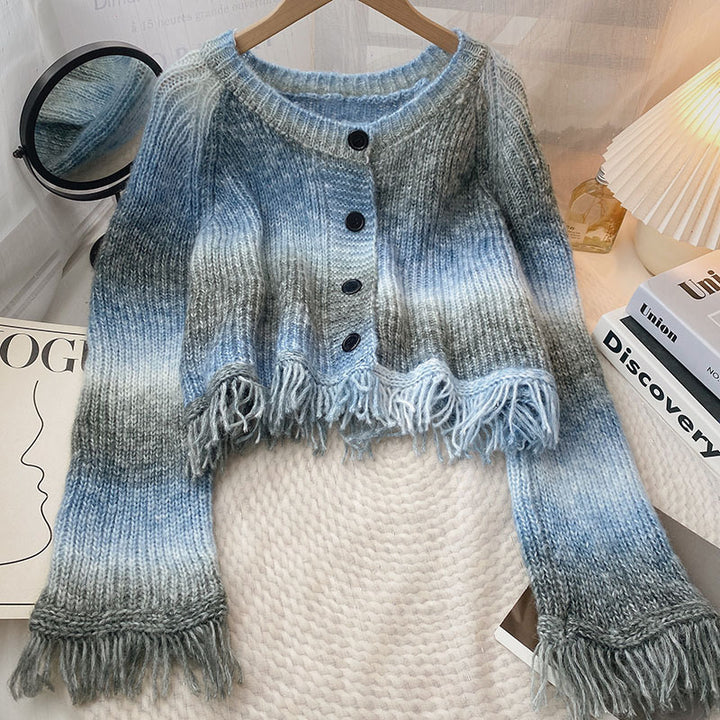 Femme Fryns-detalje Strik-cardigan Stilla