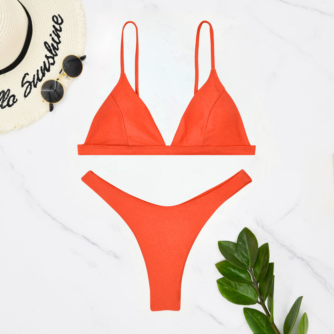 Dame Triangel-Bikini-Sæt med slankt design og justerbare stropper Stilla