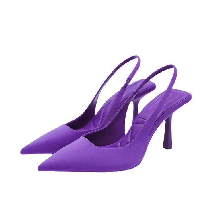 Dame Slingback Pumps med elegant dyb V-udskæring og stiletto hæl Stilla
