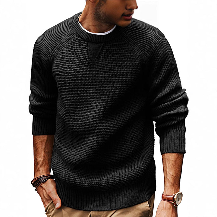 Herre strikkepullover med struktureret design Stilla
