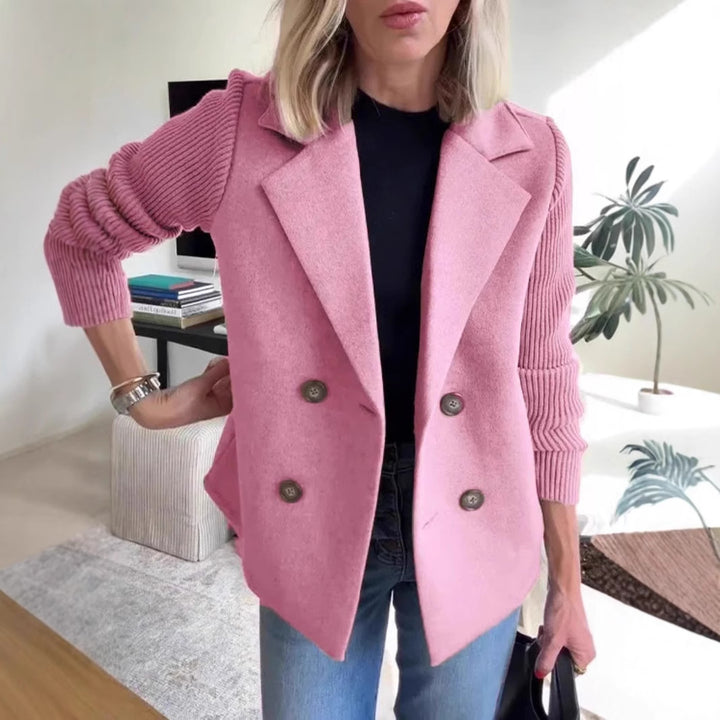 Dame Elegant Blazer med strukturerede ærmer og dobbelt knaplukning Stilla