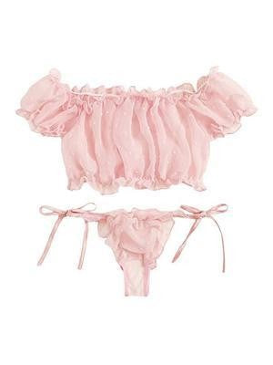 Kvinder Off-Shoulder Ruffle Undertøj Sæt Stilla