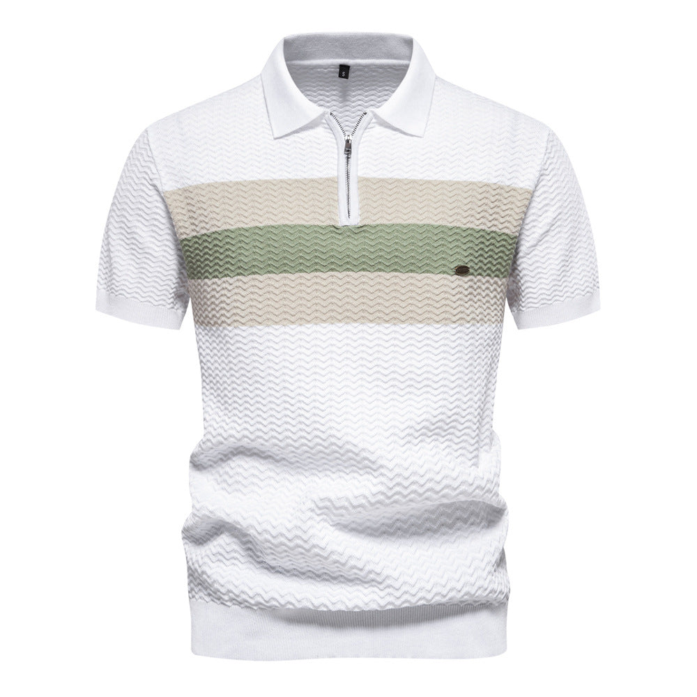 Herrer Polo-Shirt med innovativt struktureret design Stilla