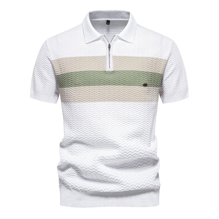 Herrer Polo-Shirt med innovativt struktureret design Stilla