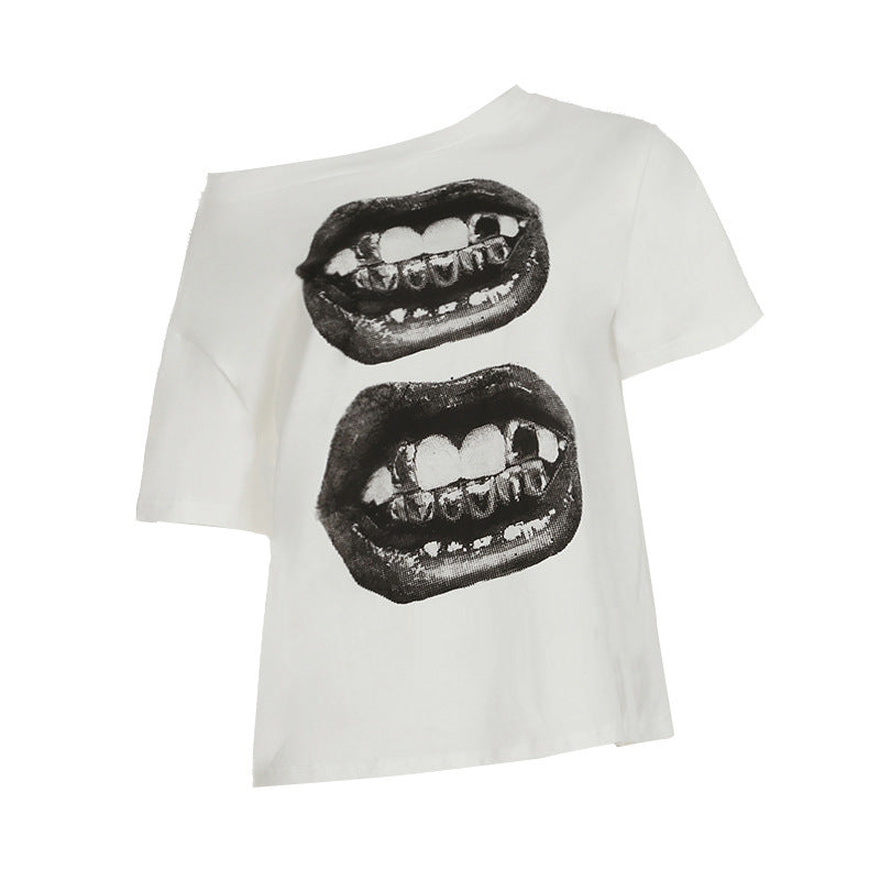 Damer Kreativ Oversized T-Shirt med grafisk tryk Skovae