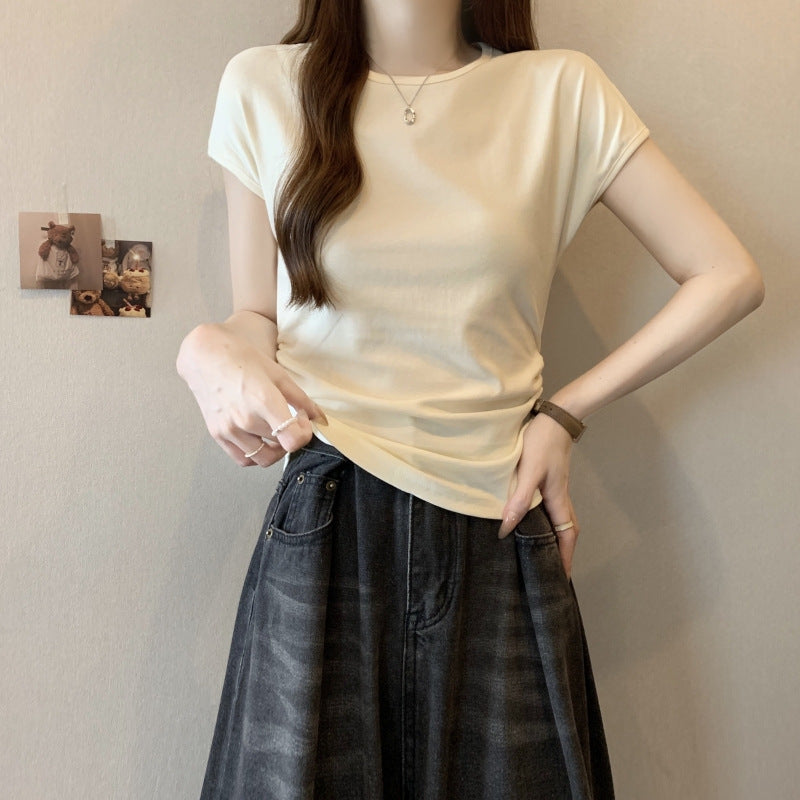 Femme Kortærmet Figursyet Trendy T-shirt Stilla