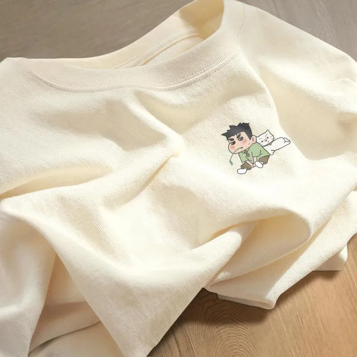 Dame sweatshirt med kreativt cartoon motiv Stilla