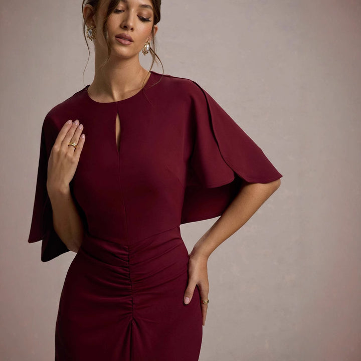 Dame Maxi-aftenkjole med elegante flæsedetaljer Stilla