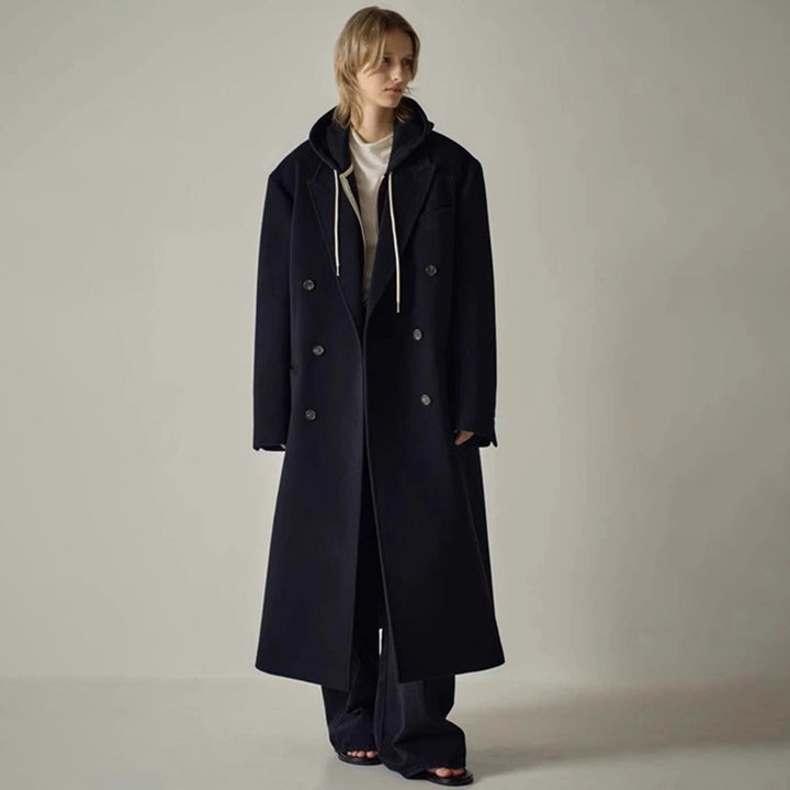 Kvinders elegante og oversized uldfrakke Stilla