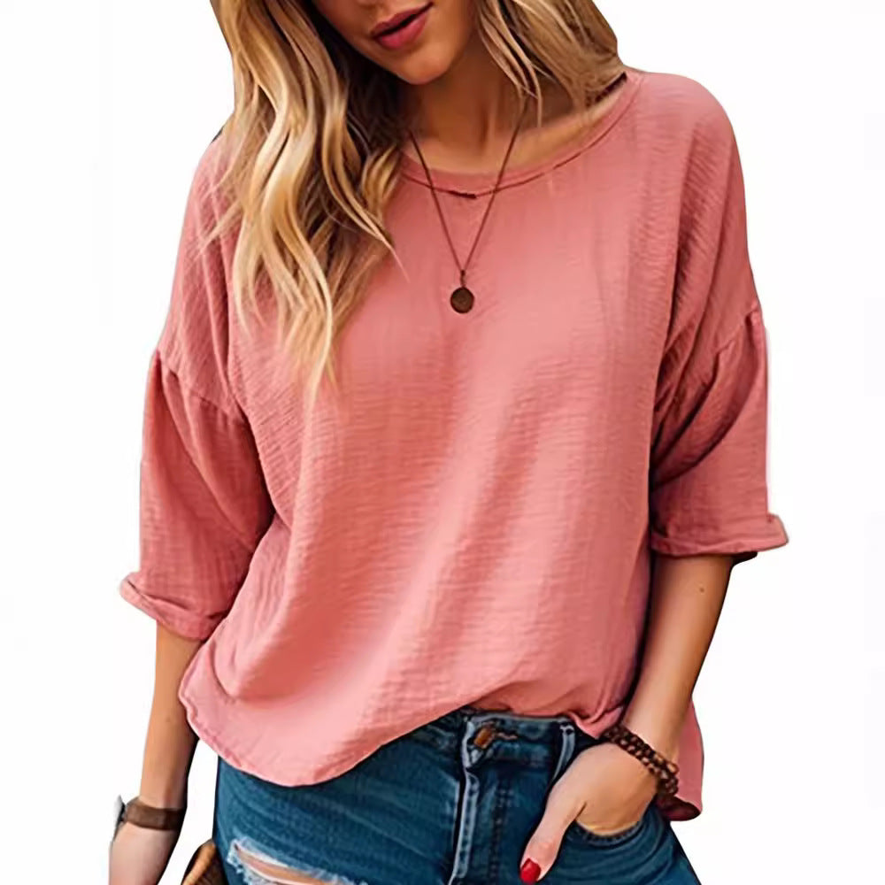 Dame afslappet oversized overdel med struktureret look Stilla