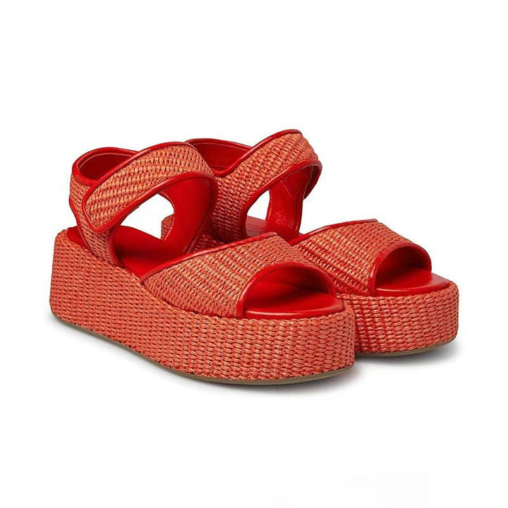 Femme Chunky Flettet Platform Sandaler Stilla