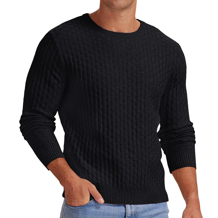 Herre strikkepullover med struktureret design Stilla