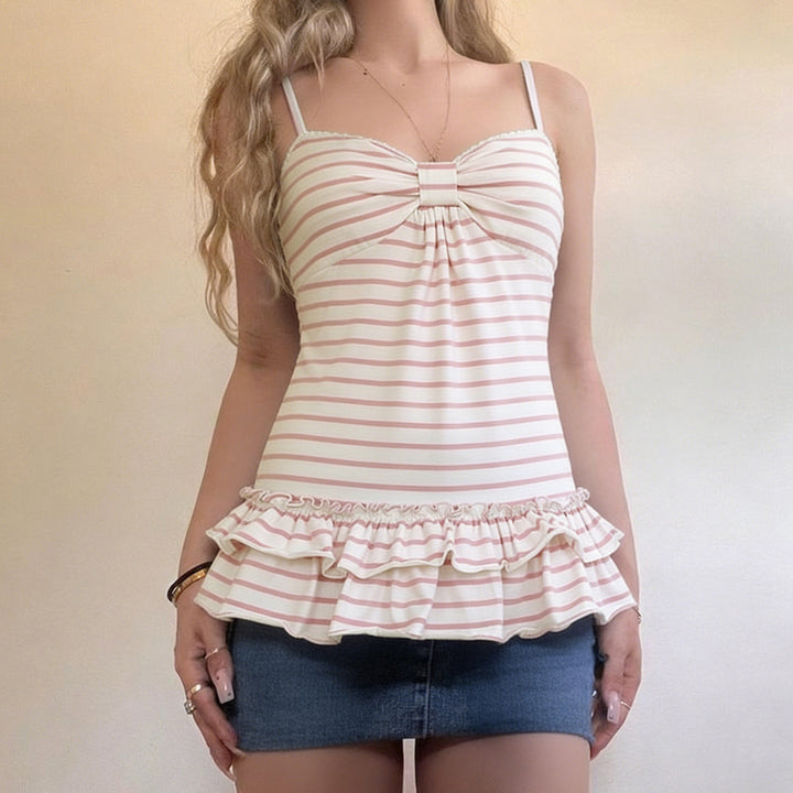 Dame bikini top med flæsekant og raffineret design Skovae