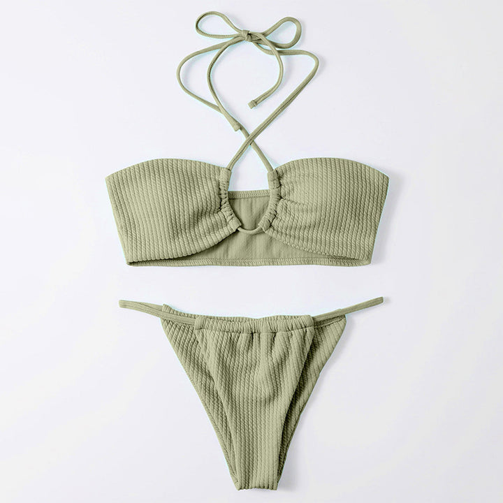 Dame bikini-sæt med raffineret ribdesign og justerbare stropper Stilla