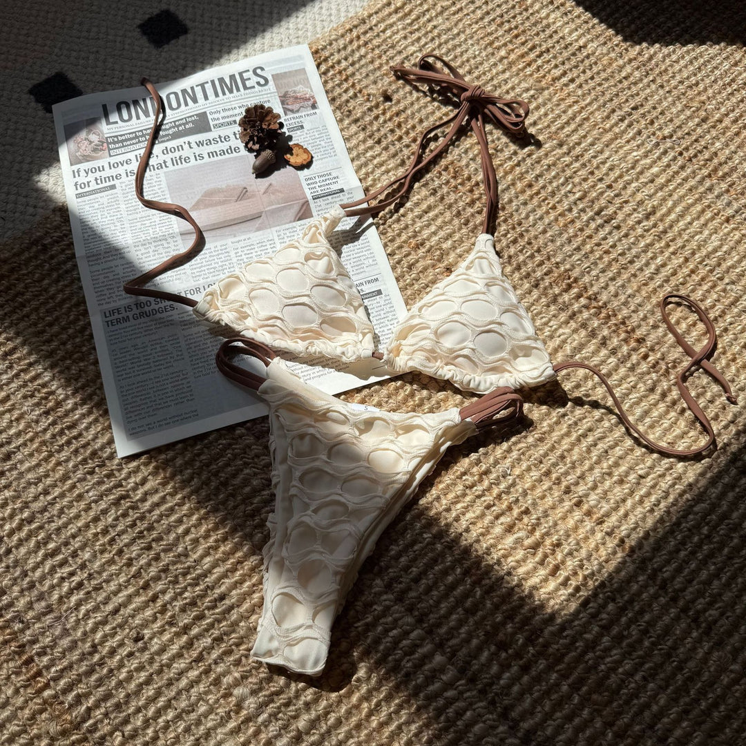 Dame bikini-sæt med unik stjerne-applikation og variabel stropjustering Stilla