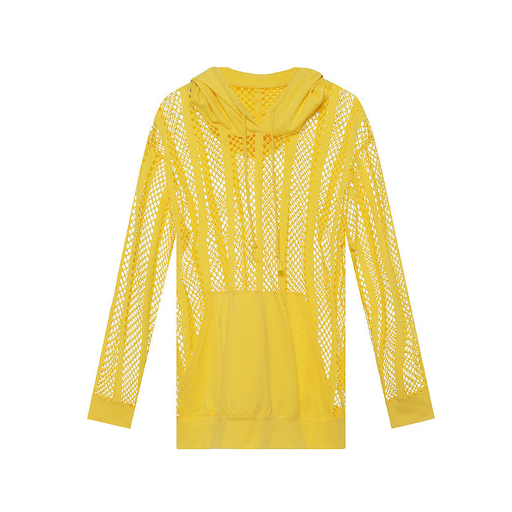 Dame åndbar mesh-hoodie med hætte og komfortabel pasform Stilla
