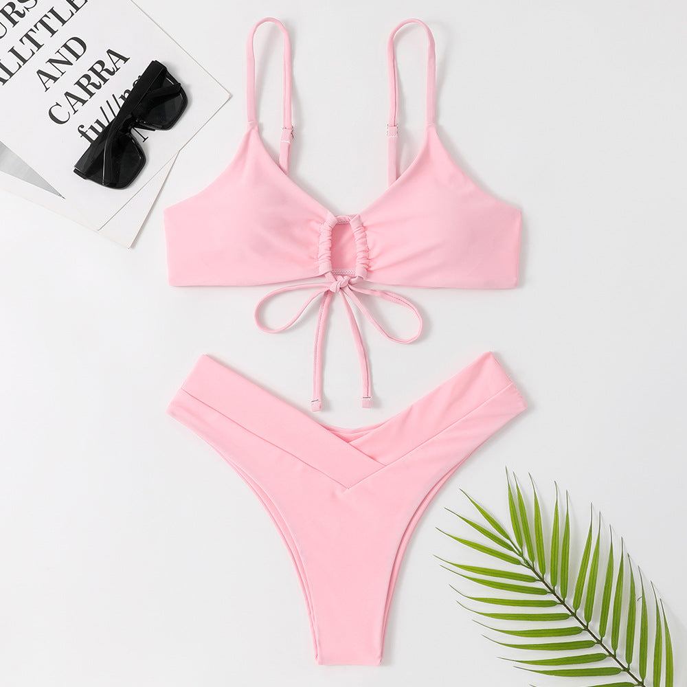 Dame bikini-sæt med justerbar top og højt skåret trusse Stilla