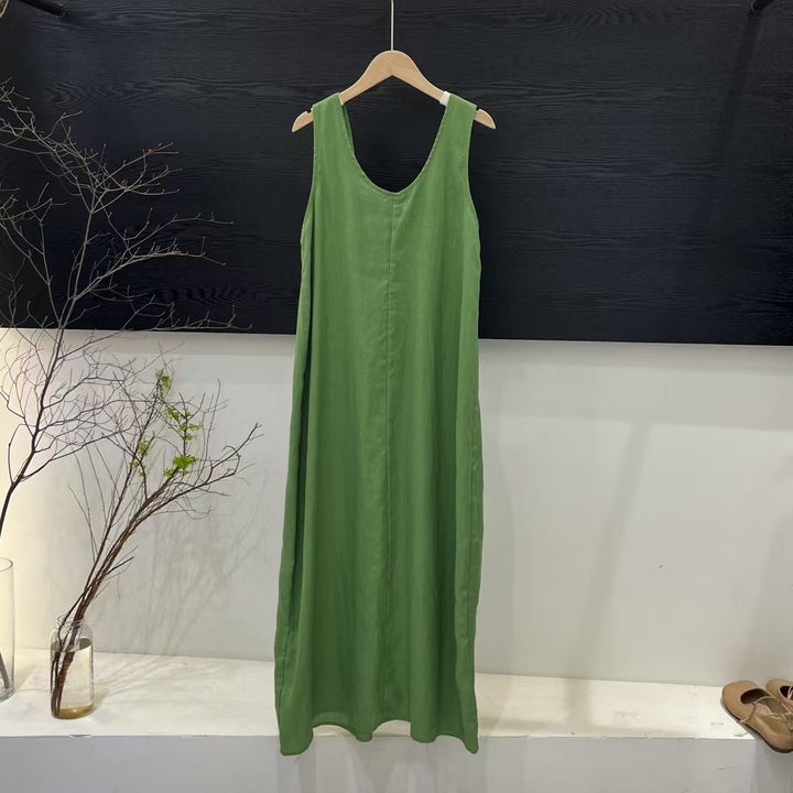 Femme A-linje Maxi kjole med justerbare stropper Stilla