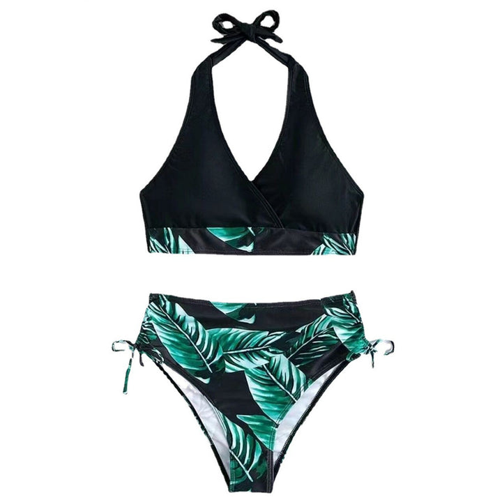 Dame bikini-sæt med trendy indpakningsoberdel og elastisk taljering Stilla
