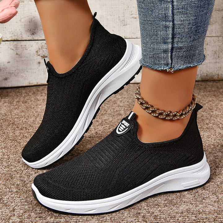 Dame Behagelige Slip-On Sport Sneakers med elastisk Overdel og fleksibel Sål Stilla