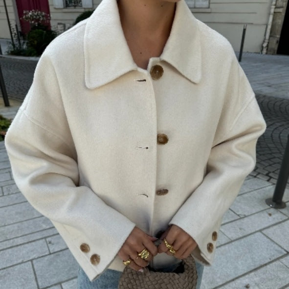 Kvindernes stilfulde oversized uldfrakke Stilla