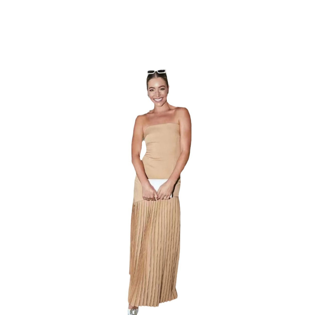 Dame Maxikjole med asymmetrisk snit og elegant drapering Stilla