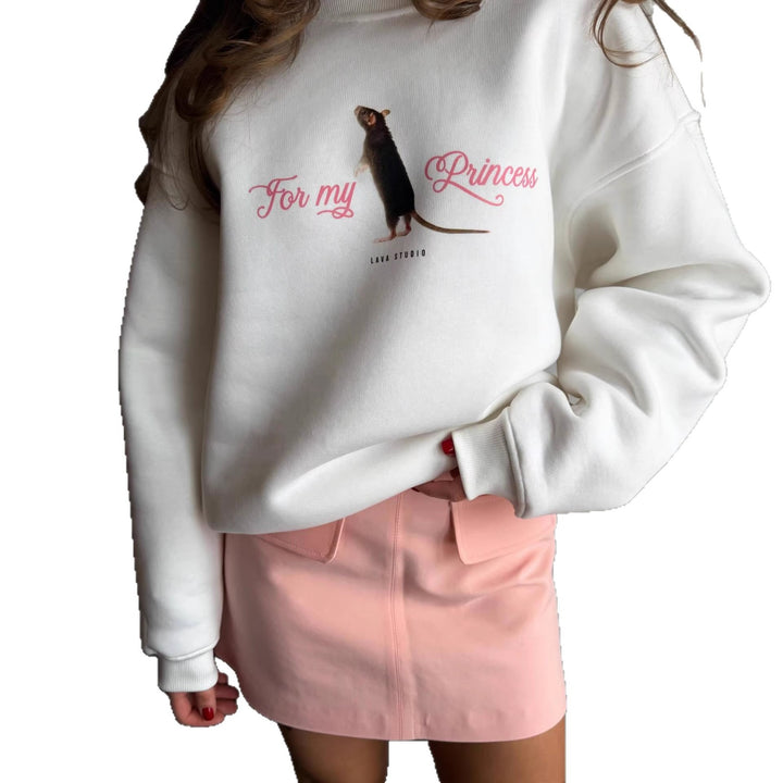 Kvinder sweatshirt med originalt dyremotiv og unik skrift Stilla