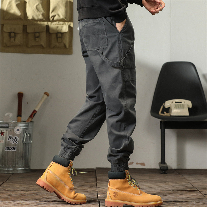 Herrer casual Utility-bukser med praktische lommer og elastiske ribkanter Stilla