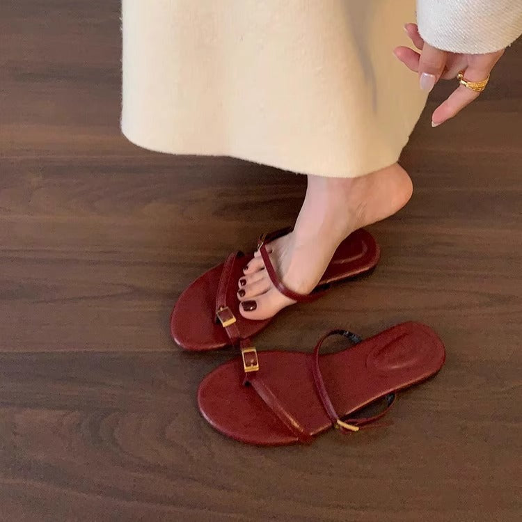 Damer Elegante Minimalistiske Glid-Sandaler Stilla