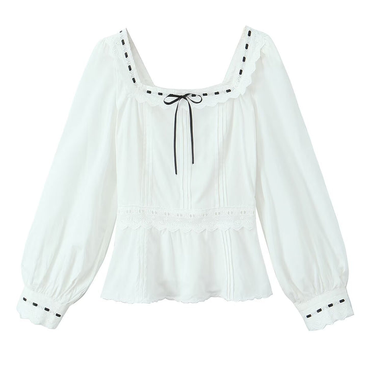 Femme Rüsch Peplum Bluse med bølget detalje Stilla