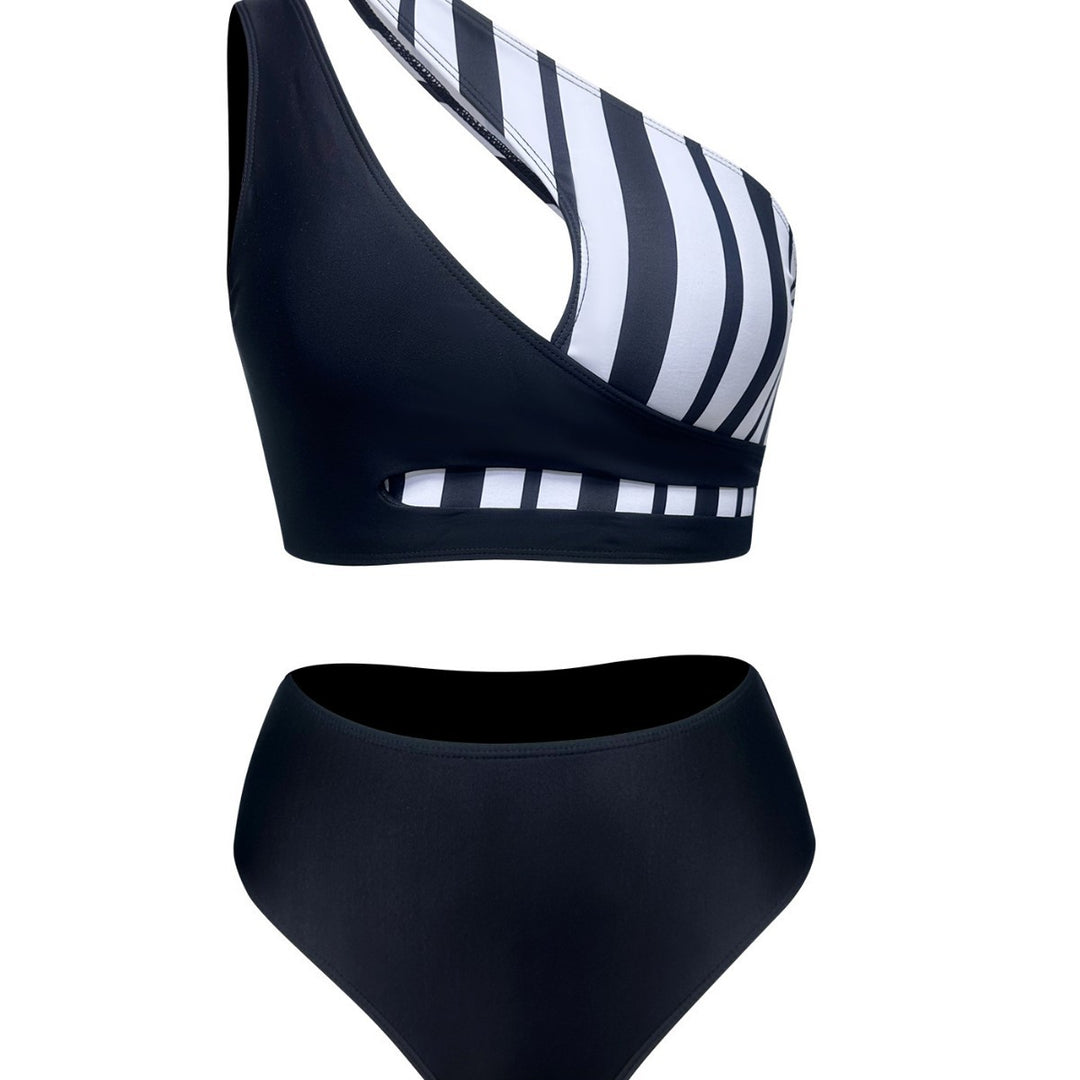 Dame Bikinibrystholder med asymmetrisk snit og slidstærkt Black & White design Stilla