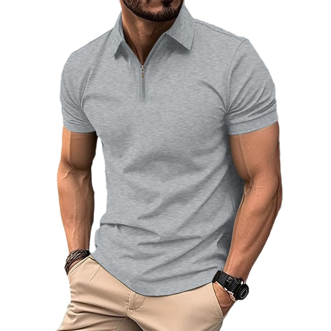 Herrer polo shirt med moderigtigt lynlås og åndbare egenskaber Stilla