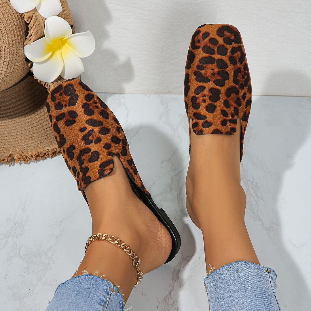Dame Mønstrede Clogsandaler med chic Leopardsprint og fleksibel Sål Stilla