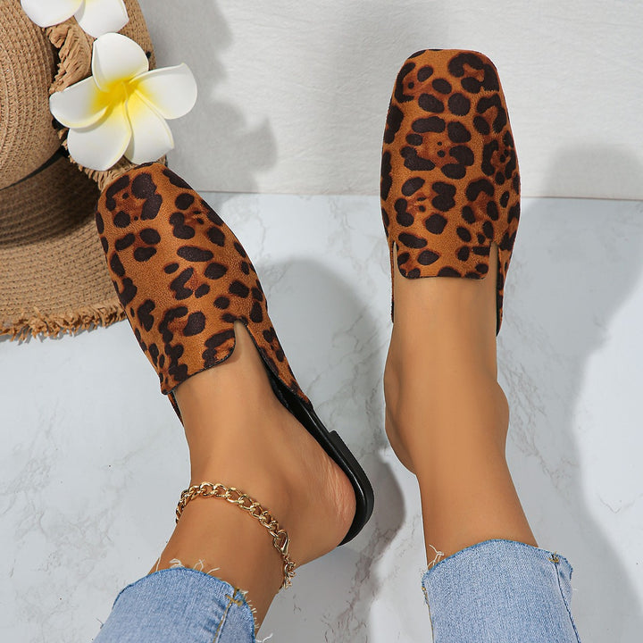 Dame Mønstrede Clogsandaler med chic Leopardsprint og fleksibel Sål Stilla